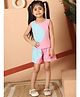 Mini & Ming Cotton Sleeveless Cut & Sew Coordinating Top & Shorts Set - Sea Green