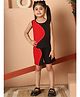 Mini & Ming Cotton Sleeveless Cut & Sew Coordinating Top & Shorts Set - Red & Black
