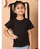 Mini & Ming Cotton Half Sleeves Solid Tee - Black