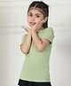 Mini & Ming Cotton Half Sleeves Solid Tee - Sage Green