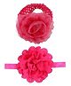 Akinos Kids Set Of 2 Floral Designed Headbands - Hot Pink
