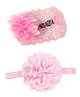 Akinos kids Georgette Set of 2 Floral Designed Headbands - Light Pink