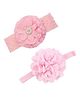 Akinos Kids Set Of 2 Floral Designed Headbands - Light Pink