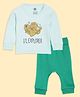 The Mom Store Cotton Full Sleeves Lil Emplorer Text Printed Night Suit Set - Multi Colour