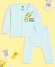 The Mom Store Cotton Knit Full Sleeves Tiger Printed Shirt & Pajama Set - Multi Colour
