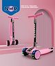 NHR 3 Leval Adjustable Height Smart Kick Scooter With LED Light Up Wheels | Foldable Scooter With Non Slip Deck Plate & Brakes | Kick Scooter For Kids 6+ Year