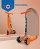 NHR 3 Leval Adjustable Height Smart Kick Scooter With LED Light Up Wheels | Foldable Scooter With Non Slip Deck Plate & Brakes | Kick Scooter For Kids 6+ Year