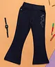PURPLE UNITED KIDS Stars Embellished Bell Bottom Trousers - Navy Blue