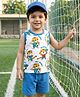 Babyhug Single Jersey Knit Sleeveless Tank T-Shirt & Shorts Set with Tiger Print - Blue