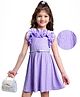 Hola Bonita Knit Sleeveless Pleated Solid Frock With Belt - Lavender