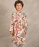Anthrilo 100% Organic Cotton Full Sleeves Floral Printed Kurta - Beige