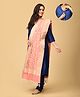 The Mom Store Silk Three Fourth Sleeves Solid Maternity Kurta With Nursing Access & Salwar With Foil Printed Dupatta Set - Multi Color