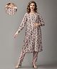 The Mom Store Cotton Full Sleeves Floral Printed Maternity Kurta With Nursing Access & Salwar Set - Multi Color