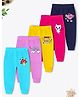 Trampoline Cotton Blend Pack Of 5 Cat & Heart Printed Pajamas - Multi Colour