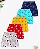 Trampoline Cotton Blend Pack Of 5 Cat & Hearts Printed Shorts - Multi Colour