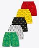 Trampoline Cotton Blend Pack Of 5 Animals & Bees Printed Shorts - Multi Colour