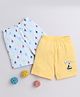 BUMZEE Cotton Woven Above Knee Length Shorts with Nautical Theme Print Pack of 2 - Yellow & Light Blue