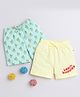 BUMZEE Cotton Knit Above Knee Length Beach Theme Printed Shorts Pack of 2 - Yellow & Mint