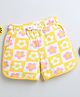 BUMZEE Cotton Woven Above Knee Length Floral Printed Shorts - Yellow