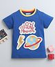 BUMZEE Cotton Woven Half Sleeves T-Shirt with Girl Power Print - Royal Blue