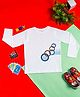 PURPLE UNITED KIDS Single Jersey Full Sleeves Geometric Printed Tee - White