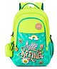 Skybags Backpack With Pouch Hello Spring Print Limegreen - Height 19.29 Inches