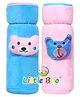 Little Boo Baby Feeding milk Bottle Cover with Elastic Neck Pack of 2  Valvet Blue&Pink - Fits Upto 250ml Bottle
