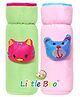 Little Boo Baby Feeding milk Bottle Cover with Elastic Neck Pack of 2  Valvet Green&Pink - Fits Upto 250ml Bottle