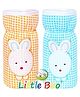 Little Boo Baby Feeding milk Bottle Cover with Elastic Neck Pack of 2 Cotton Blue&Orange - Fits 125 ml 120 ml 150 ml Bottle.