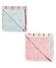 MumsLap Premium Organic Muslin Cotton 6 Layer Gauze Swaddle Wrap / Blanket - Pink Green