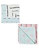 MumsLap Premium Organic Muslin Cotton 6 Layer Gauze Swaddle Wrap / Blanket - Blue Green
