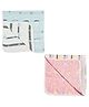 MumsLap Premium Organic Muslin Cotton 6 Layer Gauze Swaddle Wrap / Blanket - Blue & Pink