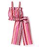 CrayonFlakes Cotton Sleeveless Striped Top & Coordinating Palazzo Set - Pink