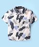 CrayonFlakes Rayon Half Sleeves Leaves Printed Shirt - Off White