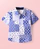CrayonFlakes Rayon Half Sleeves Floral & Paisley Printed Shirt - Blue