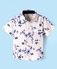CrayonFlakes Rayon Half Sleeves Floral Printed Shirt - Off White