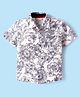 CrayonFlakes Rayon Half Sleeves Floral Printed Shirt - Off White