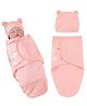 Bembika Baby Swaddle Wraps - Soft Cotton Swaddle Wrap, Organic Cotton Swaddle Wrap, Muslin Swaddle Wrap, Hooded Swaddle Wrap for Newborns - Comfortable, Breathable, and Safe Set Of 2-(Pure Color Powder)