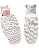 Bembika Baby Swaddle Wraps - Soft Cotton Swaddle Wrap, Organic Cotton Swaddle Wrap, Muslin Swaddle Wrap, Hooded Swaddle Wrap for Newborns - Comfortable, Breathable, and Safe Set Of 2-(Wavy Pattern)