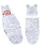 Bembika Baby Swaddle Wraps - Soft Cotton Swaddle Wrap, Organic Cotton Swaddle Wrap, Muslin Swaddle Wrap, Hooded Swaddle Wrap for Newborns - Comfortable, Breathable, and Safe Set Of 2-(Blue Smile Cloud)