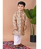 Kinder Kids Cotton Blend Full Sleeves Abstract Printed Kurta Pyjama Set - Multi Colour