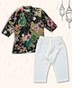 Peekaaboo Kids Pure Cotton Full Sleeves Floral Printed Kurta Pyjama Set - Black