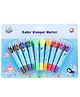 Skoolster Premium Roller Stamper Markers 10 Pcs Set, Dual-Tip Markers with Fun Rolling Stamps for Kids, Washable & Non-Toxic ( Mermaid)