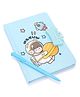 Skoolster Number Lock Diary with Pen  A5 Size, 100 Pages, Single Ruled  Secret Journal Notebook for Kids & Teens  PU Cover, 80 GSM  Ideal for Writing, Drawing, Journaling( Light Blue)