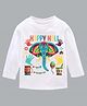 KAVEE Holi Theme Pure Cotton Full Sleeves Happy Holi Printed Tee - White
