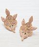 Pretty Ponytails Leaves & Floral Designed Sequins Embellished Snap Clips - Gold