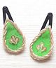 Pretty Ponytails Sequins Embellished Tilak Designed Hair Clips - Green