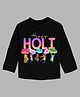 KAVEE Holi Theme Pure Cotton Full Sleeves Happy Holi Printed Tee - Black