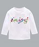 KAVEE Holi Theme Pure Cotton Full Sleeves Enjoy Printed Tee - White