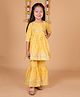 AATYA KIIDS Cotton Three Fourth Sleeves Printed Sharara Set - Yellow